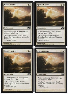 Ajani's Mantra x4 4x M11 Core Set 2011 PLAYSET White Enchantment MTG NM AZ1
