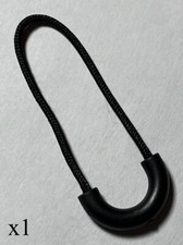 One 1 pc Zipper Pull Replacement Extension Cord Handle U Tab Tag Extender, Black