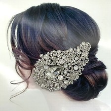  Wedding Bridal Evening Formal Crystal Rhinestone Hair Piece Comb Accessories
