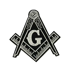 MASONIC LOGO EMBROIDERED PATCH iron-on FREEMASON SQUARE COMPASS MASON EMBLEM