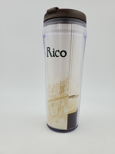 STARBUCKS 2004 Puerto Rico Brown/Tan Plastic 12oz Cold Tumbler - Picture 3 of 8