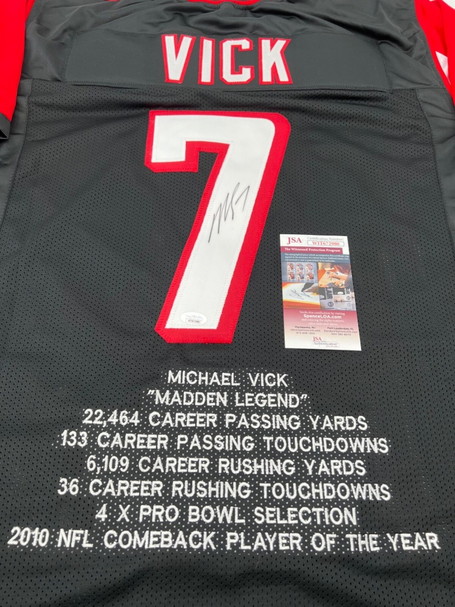 MICHAEL VICK ATLANTA FALCONS SIGNED CUSTOM JERSEY JSA WITNESS COA