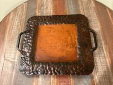 JAN BARBOGLIO Hand Made Iron 18" Square Tray w/Original Tag