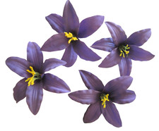 3.5" Purple Lily 4 pc Silk Flower Hair Clip Lot,Pin Up,Updo,Rockabilly