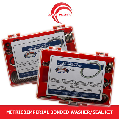 Metrisch & Imperial verklebte Unterlegscheibe/Dichtungssatz selbstzentrierend - [2er Set] verschiedene Größen