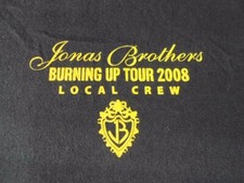 Jonas Brothers Burning Up Tour 2008 Local Crew T-Shirt XL concert help shirt!