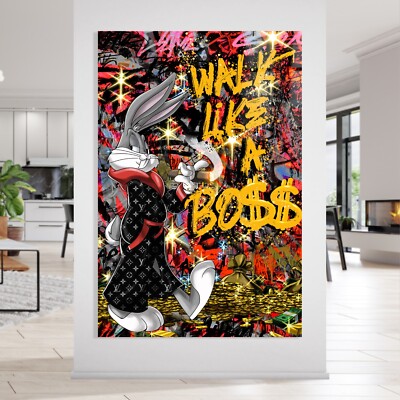   WANDBILD BUGS BUNNY POP ART, LUXUS MARKE ACRYLGLAS , LEINWAND, POSTER DEKO