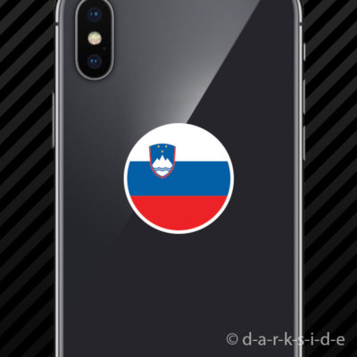 (2x) Round SLovenian Flag Cell Phone Sticker Mobile SLovenia SVN SI