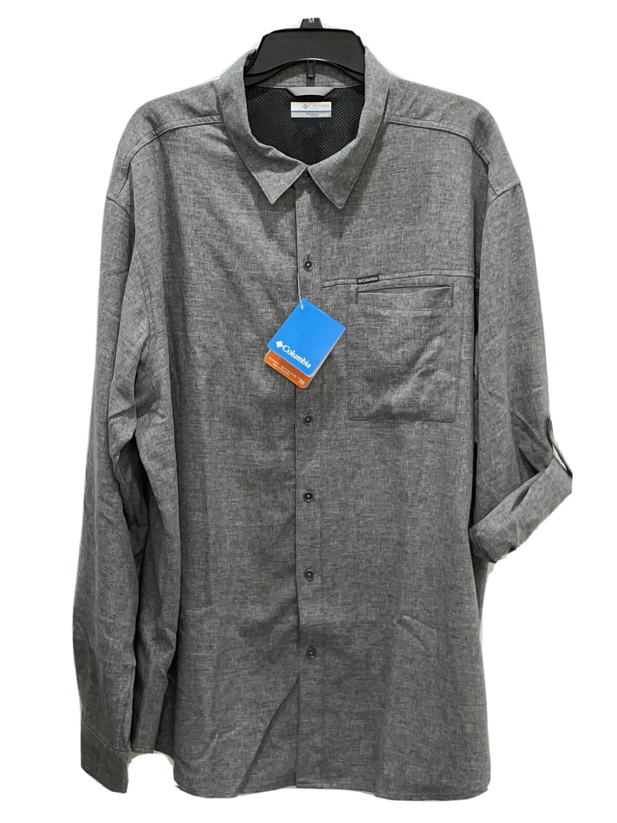 Columbia Mens Pilsner Lodge II Long Sleeve Shirt Shark Gray Size 2X