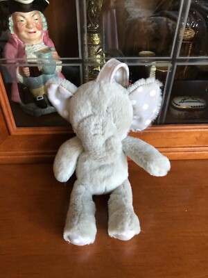 Kellytoy Kellybaby 8" Gray Plush Elephant Baby Pram Kelly Toy Rattle ...