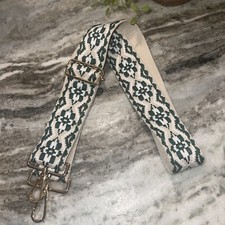 Wide Woven Boho Hippie SLR Camera Neck Strap Handbag Bag Adjustable Green -M