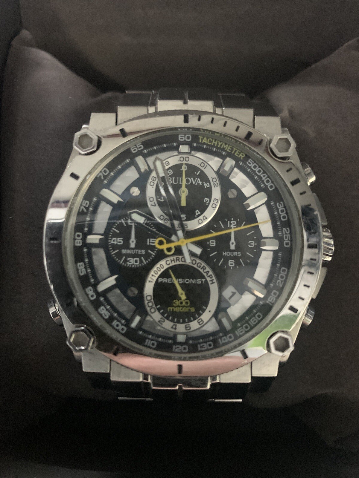 Bulova Precisionist 98B405 Men’s Watch – Stainless Steel, Quartz Movement