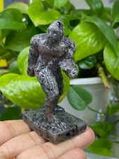 3'' Natural Yooperlite Sasquatch skull carved quartz crystal Reiki healing 1pc