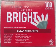 Living Solutions 100 Incandescent Clear Mini Lights NIB