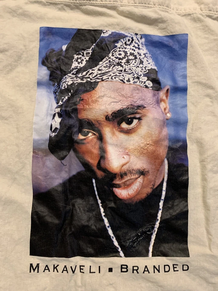 Vintage Makaveli Tupac Shakur Button Down Shirt XL Rap Hip Hop 90s 2000s Y2K - Image 3 of 4