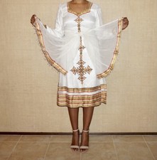 new habesha ethiopian dress; Eritrean Dress; Handmade; 100 Organic Cotton