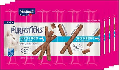 Vitakraft PurrSticks Meaty Cat Sticks - Chicken with 1.26 Ounce (Pack of 4) 