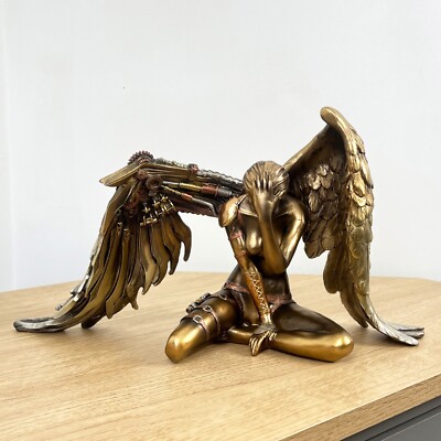 Großes Ornament Steampunk Engel Skulptur Statue Figur Industrie Wohnkultur