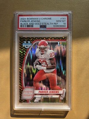 2024 Bowman Uni Chrome - Parker Jenkins #141 Black & Gold Stealth 24/24 PSA 10