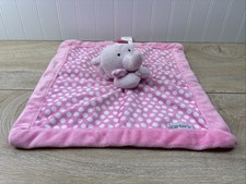 Carter's Pink Elephant Baby Lovey Plush Security Blanket Blankie White Polka Dot