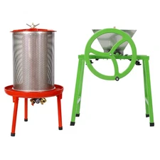 Hydraulic Fruit Wine Press with Crusher - Electricity-Free Apple Cider Press
