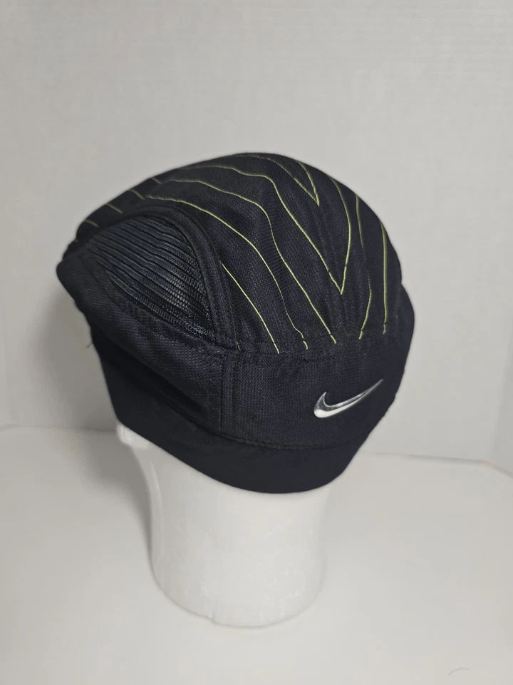 Vintage 1990s NIKE Golf Newsboy Cap Cabbie Hat Black - Image 4 of 4