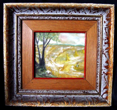 Ernst Olbrich Öl Gemälde 1942 Ernte Landschaft Signiert Rahmen Hudeček Olomouc - Bild 1 von 4
