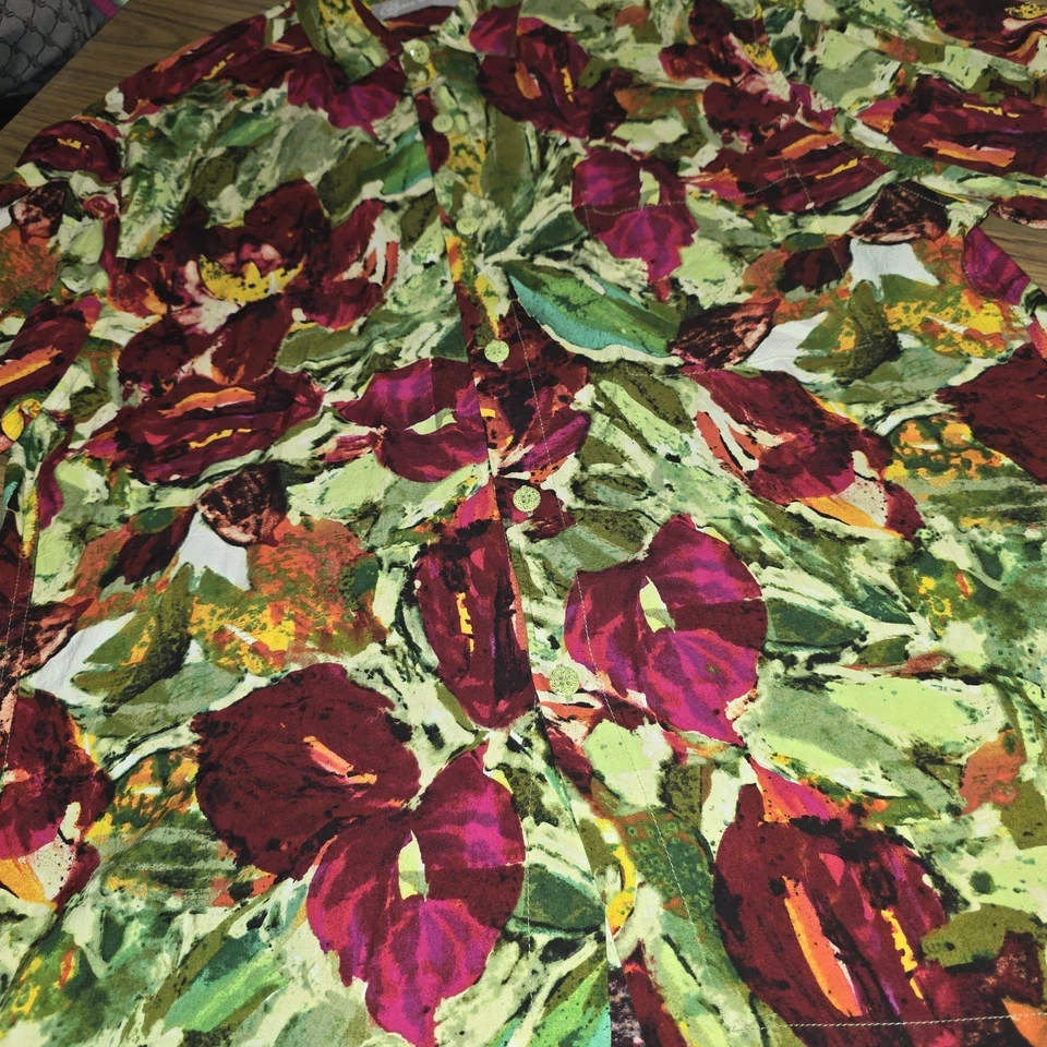 JAMS WORLD ANTHURIUM Sz XL AOP Floral Pocket Button Up Hawaii Vacation S/S Shirt - Image 3 of 4