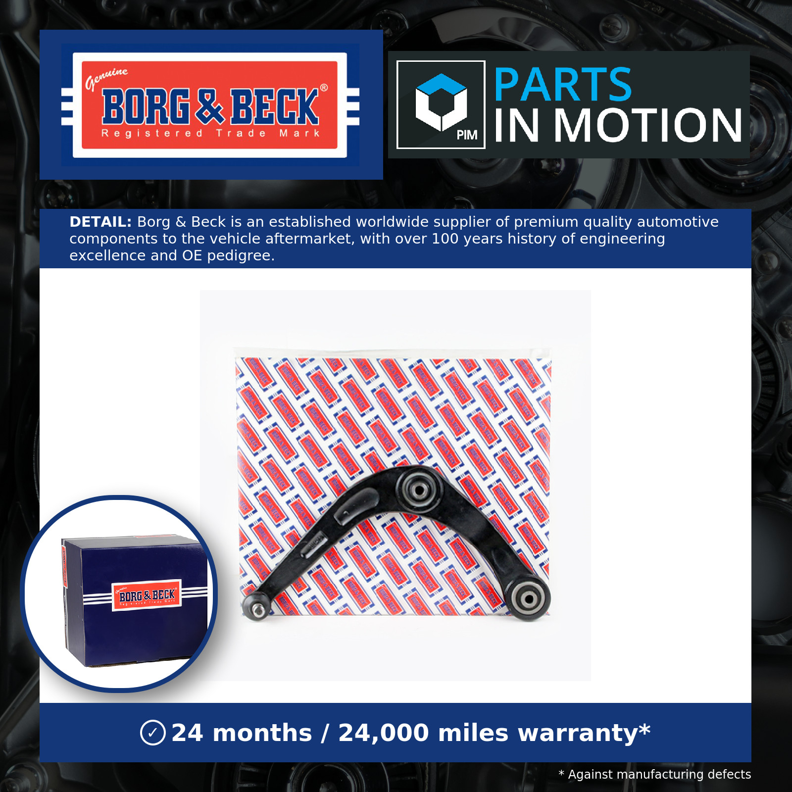 Wishbone / Suspension Arm Front Left BCA6020 Borg & Beck Track Control 3520H7