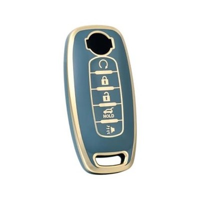for Nissan Rouge Pathfinder Key Fob Cover, Soft TPU Key Fob Case Full Gold Blue