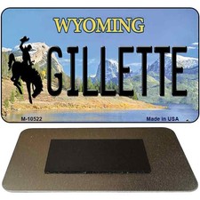 Gillette Wyoming State License Plate Tag Magnet M-10522 3.5" x 2" Magnet (M)