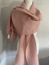 Rose Pink Crinkle Pleat Large Rectangle Scarf.