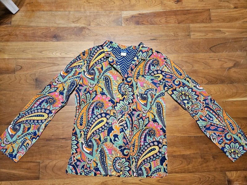Vera Bradley Multicolor Paisley Button Down Top Size Small Boho