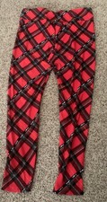 No Boundaries JUNIORS Red Plaid “L❤️VE” Ankle Legging XL (15-17)High Rise