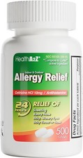 HealthA2Z  Allergy Relief  Cetirizine 10mg  Dye Free  All Day Allergy Relief