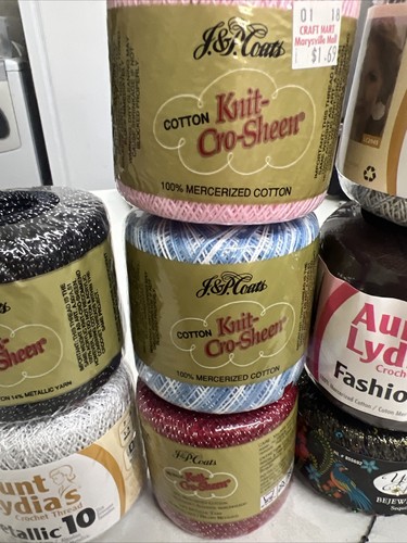 Knit Crochet Sheen Crochet Thread Lot Of 10. (Y-2) - Picture 3 of 6