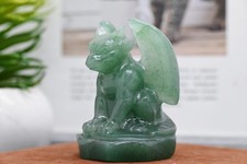 3" Natural Aventurine Gargoyle Crystal Decor,Carved Sculpture Reiki Healing