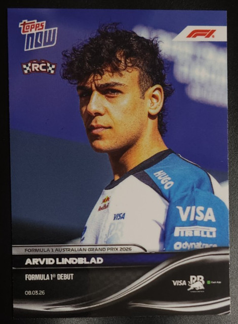 Arvid Lindblad RC 2026 Topps Now F1 Formula 1 #12 Debut