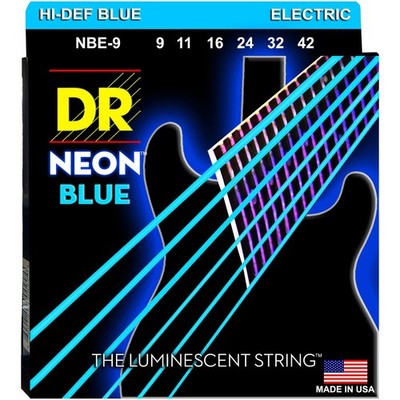 Saiten E-Gitarre DR Strings Neon Blue Electric NBE-9 Lite Gitarrensaiten E- Gita