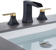 Two-tone black and gold bathroom faucet, black and gold