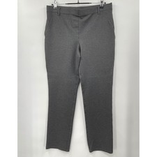 Quince Women's Gray Stretch Pants Size L Tall Straight Leg Office Casual