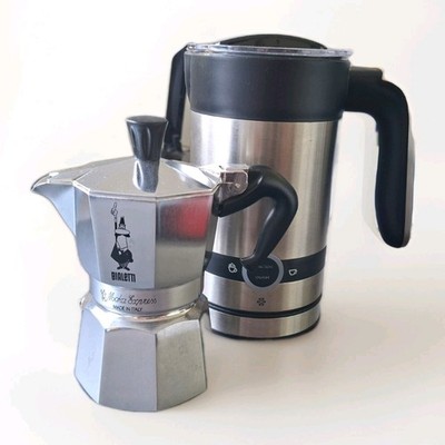 Bialetti Moka Express Macchiato Set mit Severin Milchschäumer - wie NEU