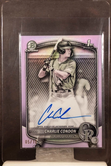 Charlie Condon 2025 Bowman Chrome Pearl Refractor 1st RC Auto 5/10