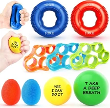 FitBeast Grip Strength Trainer Kit, 9-Piece Hand Strengthening Multicolor 