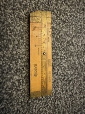 VINTAGE RABONE BRASS AND WOODEN SHORT RULER No.3863