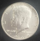 1964 Kennedy Half Dollar 90% Silver Used Circulated Condition US Coin