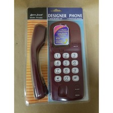 Lenoxx Sound PH-600 Designer Phone Desk Or Wall Mountable Burgundy Dark Red