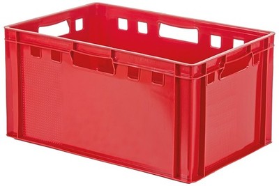 robuste Lagerkiste Transportbox Wurstkiste Eurokiste E3 60x40x30 cm HDPE Rot neu