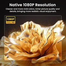 HAPPRUN NATIVE 1080P BLUETOOTH PROJECTOR FULL HD PORTABLE OUTDOOR MOVIE- WHITE