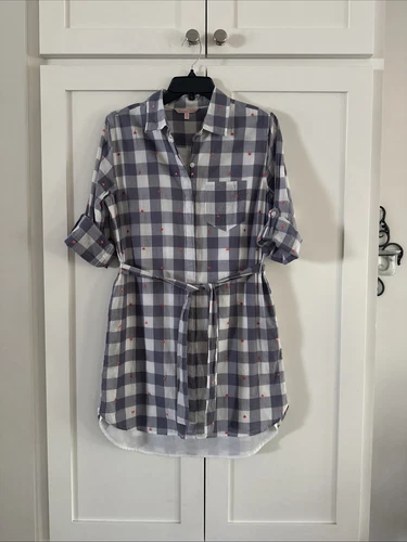 UNDERCOVER Abito Camicia Victoria Secret Roll Tab Manica Lunga Plaid Cuori Taglia 6